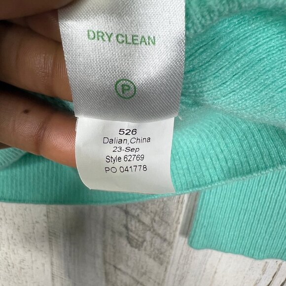 Lilly Pulitzer Womens Sweater Medium Mint Green 100% Cashmere Preppy Pastel Top - Picture 9 of 12